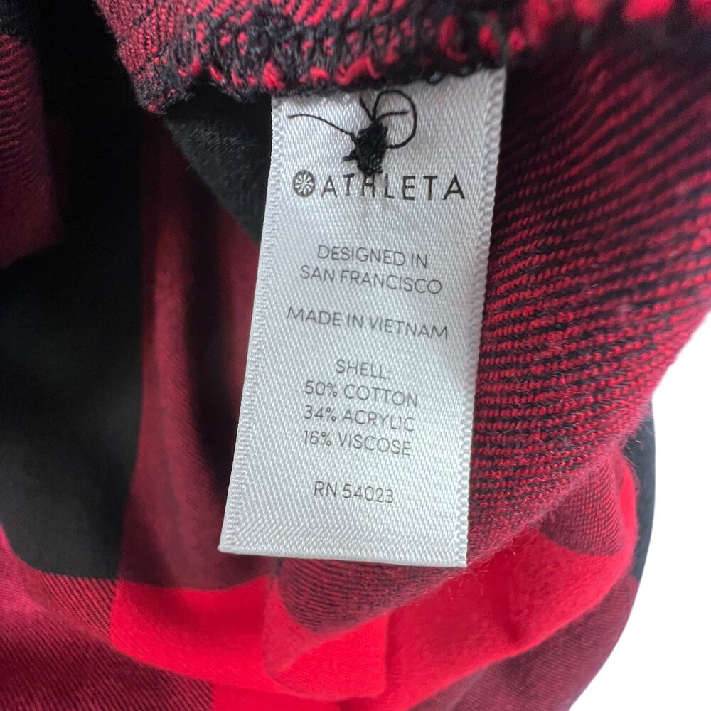 Athleta Heat Gen 2.0 Button Down Flannel Top Long Sleeve Buffalo Plaid Red XS - Picture 11 of 11
